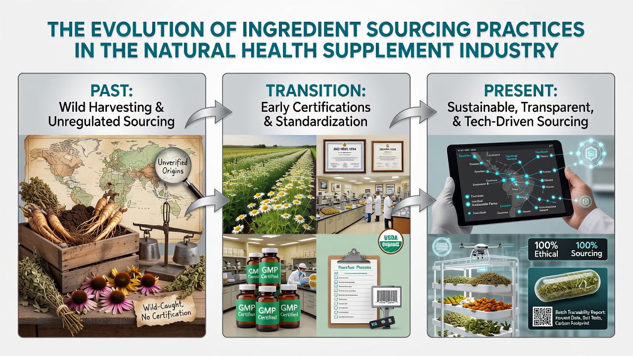 Modern supplement facility using blockchain technology to track ingredient origins from farm to finished product